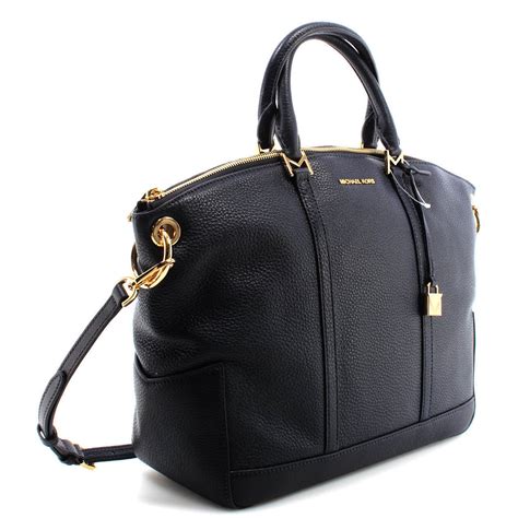 michael kors large black satchel|michael kors satchel crossbody bag.